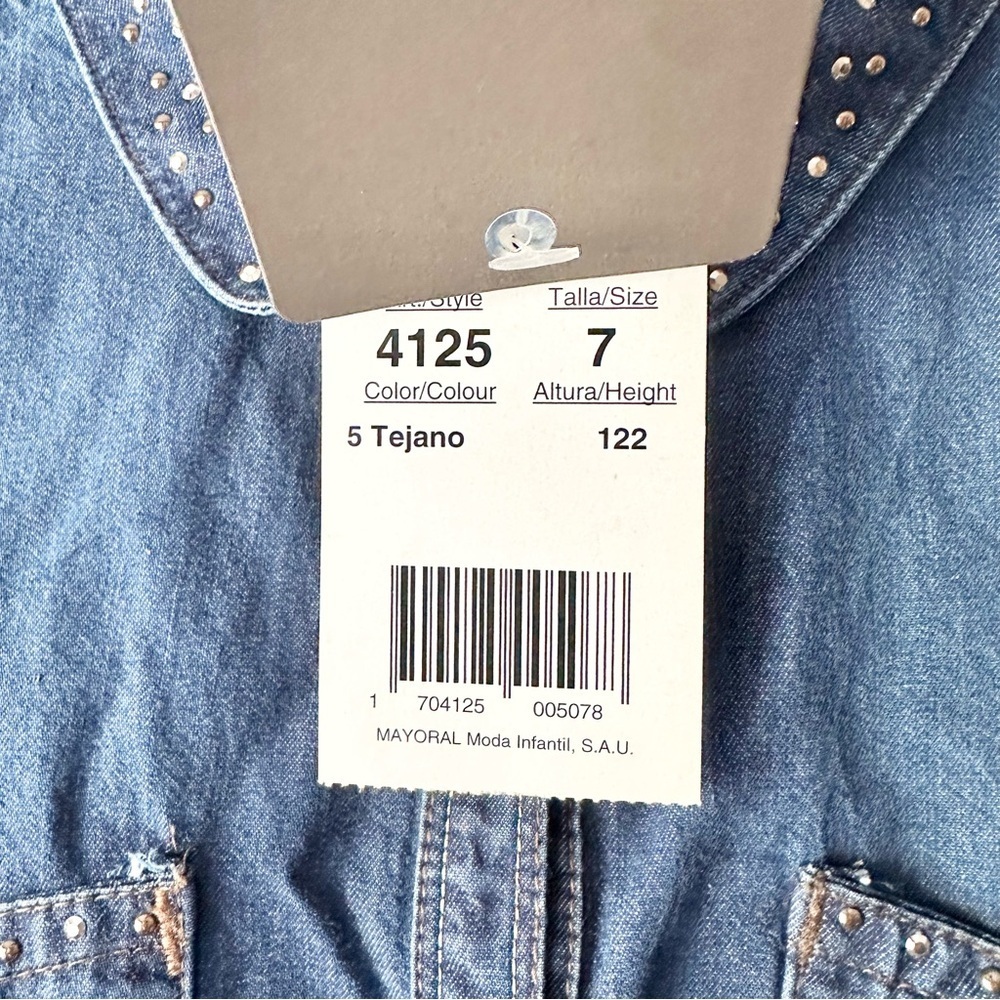 Mayoral Long Sleeve Denim Button Down Shirt - Picture 3 of 9